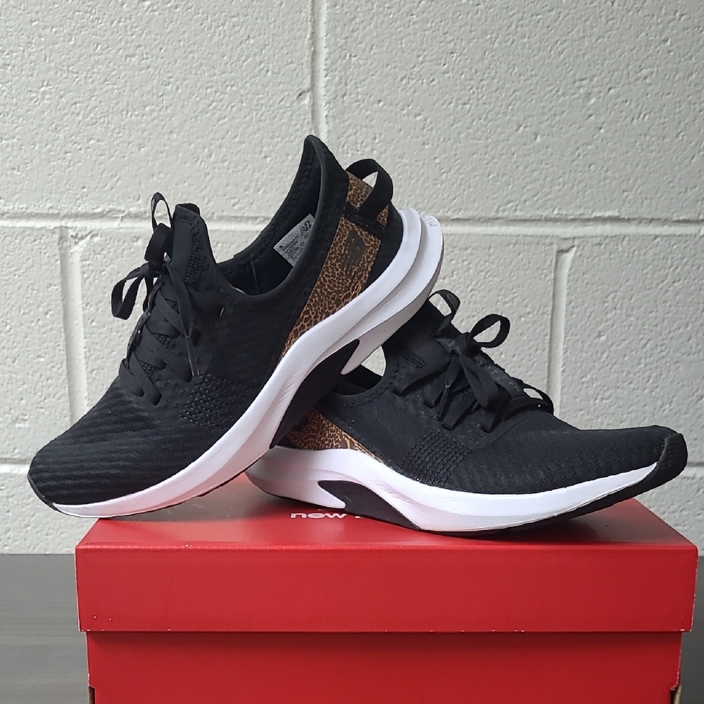 New Balance Black and Leopard Pattern Shoes